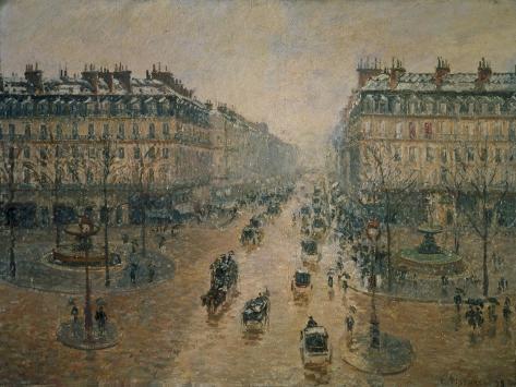 Giclee Print: Avenue De L'Opera, Paris, 1898 by Camille Pissarro: 12x9in