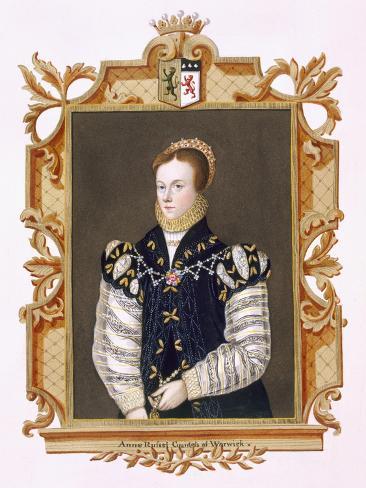 Giclee Print: Portrait of Anne Russell (D.1604) Countess of Warwick from 'Memoirs of the Court of Queen Elizabeth by Sarah Countess Of Essex: 12x9in