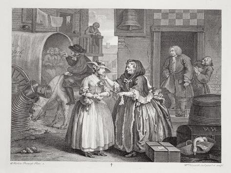 Giclee Print: A Harlot's Progress, Plate I, from the 'Original and Genuine Works of William Hogarth' by William Hogarth: 12x9in