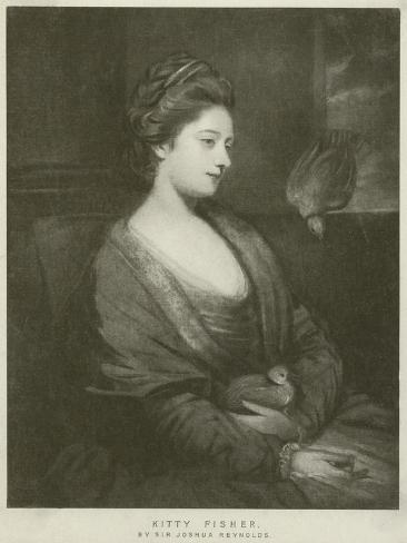 Giclee Print: Portrait of Kitty Fisher by Sir Joshua Reynolds: 12x9in