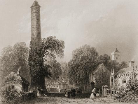 Giclee Print: Clondalkin, County Dublin, Ireland, from 'scenery and Antiquities of Ireland' by George Virtue,… by William Henry Bartlett: 12x9in