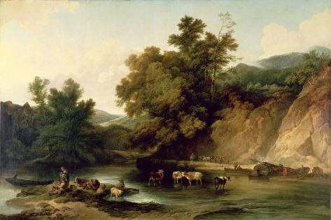 Giclee Print: The River Wye at Tintern Abbey, 1805 by Philip James De Loutherbourg: 18x12in