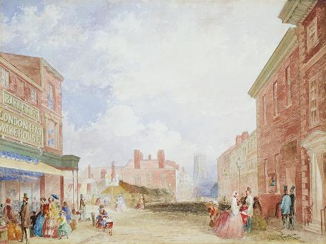 Giclee Print: View of Kirkgate, Leeds, 1854 by Isaac Fountain: 12x9in