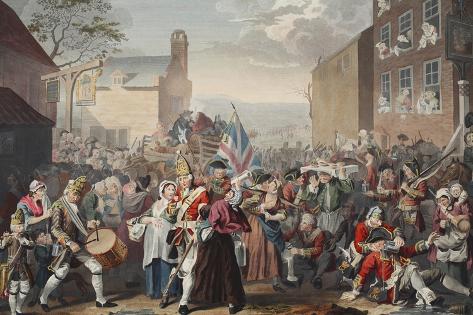 Giclee Print: March of the Guards to Finchley, Illustration from 'Hogarth Restored: the Whole Works of the… by William Hogarth: 18x12in