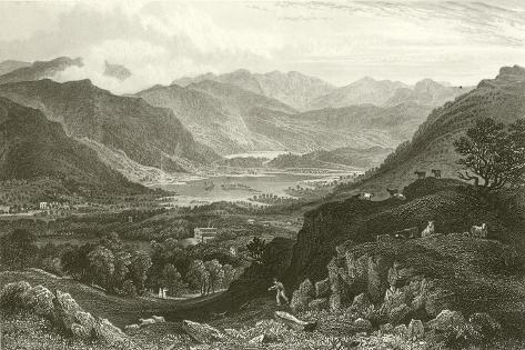 Giclee Print: Rydal Water and Grassmere, from Rydal Park, Westmorland by George Pickering: 18x12in