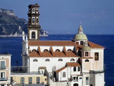 Giclee Print: Collegiate Church of St Mary Magdalene Penitent, Atrani, Amalfi Coast, Campania, Italy: 12x9in