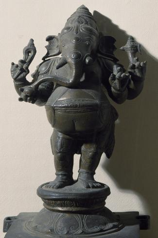 Giclee Print: Ganesha, Bronze Statue from Southern India, Indian Civilization, 12th Century: 18x12in