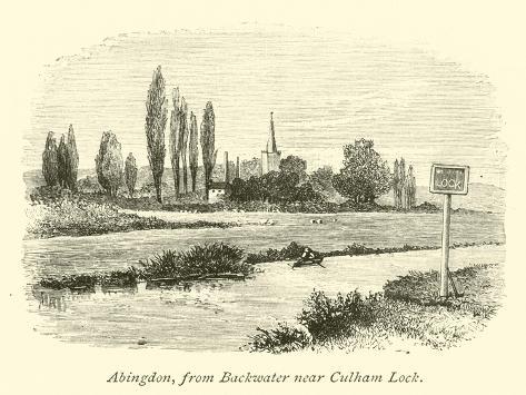 Giclee Print: Abingdon, from Backwater Near Culham Lock: 12x9in