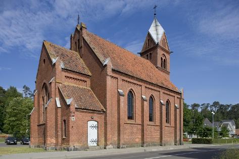 Giclee Print: Lithuania, Klaipeda, Curonian Spit, Nida, Juodkrante, Church Exterior: 18x12in