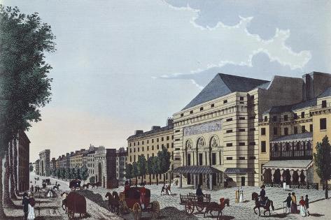 Giclee Print: Porte Saint-Martin Theatre, Paris, Designed by Courvoisier, Ca 1820, France: 18x12in