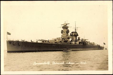 Giclee Print: Panzerschiff Admiral Scheer in Kiel: 18x12in