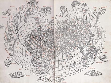 Giclee Print: A Map of the World, 1511: 12x9in
