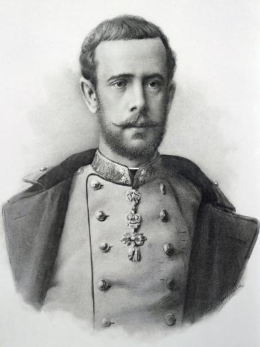 Giclee Print: Portrait of Portrait of Rudolf, Crown Prince of Austria: 12x9in