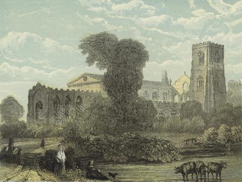 Giclee Print: Llandaff Cathedral, North East View: 12x9in