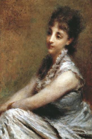 Giclee Print: Portrait of Countess Arrivabene Marta Bussi Rosnati, 1880 by Daniele Ranzoni: 18x12in
