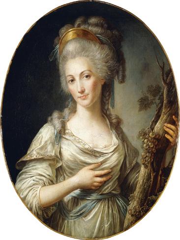 Giclee Print: Portrait of a Lady Said to Be the Princess De Lamballe by Antoine Vestier: 12x9in