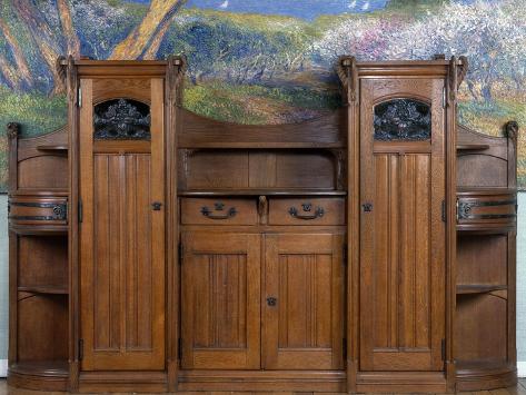 Giclee Print: Art Nouveau Style Welsh Dresser, Part of Dining Room Set, 1905-1908 by Henri Bellery-desfontaines: 12x9in