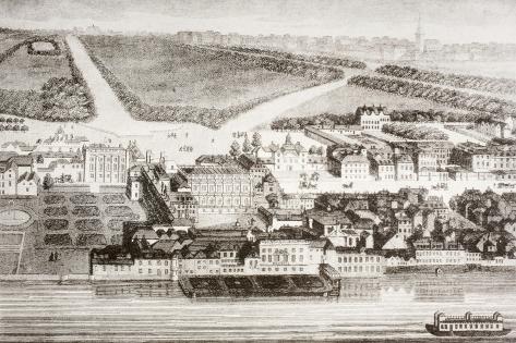 Giclee Print: Whitehall Palace as it Appeared in the 17th Century During the Reign of James II: 18x12in