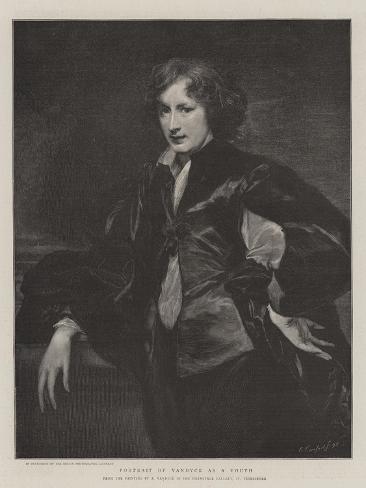 Giclee Print: Portrait of Vandyck as a Youth by Sir Anthony Van Dyck: 12x9in