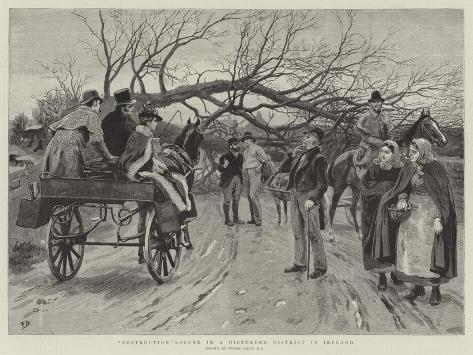 Giclee Print: Obstruction, Scene in a Disturbed District in Ireland by Frank Dadd: 12x9in