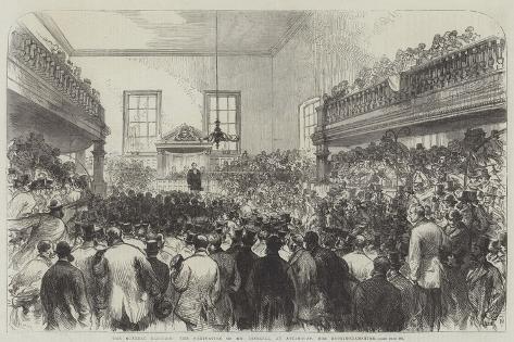 Giclee Print: The General Election, the Nomination of Mr Disraeli, at Aylesbury, for Buckinghamshire by Charles Robinson: 18x12in