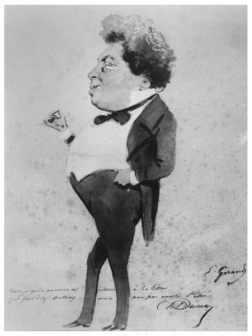 Giclee Print: Caricature of Alexandre Dumas, Fils by Eugene Giraud: 12x9in