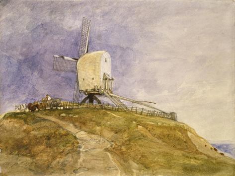 Giclee Print: Windmill on a Hill, 19th Century by John Sell Cotman: 12x9in