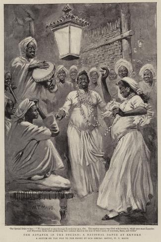 Giclee Print: The Advance in the Soudan, a National Dance at Kenneh by William T. Maud: 18x12in