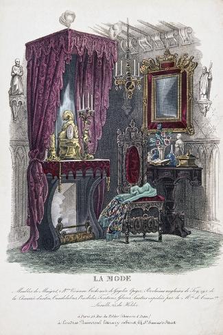 Giclee Print: Medieval Style Interior Revised and Interpreted with Napoleon III Era Decor: 18x12in