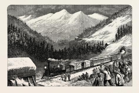 Giclee Print: On the Central Pacific Railroad, USA, 1870s: 18x12in