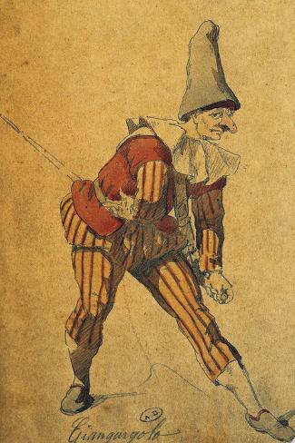 Giclee Print: Giangurgolo, Commedia Dell'Arte Character by Maurice Sand (1823-1889) : 18x12in