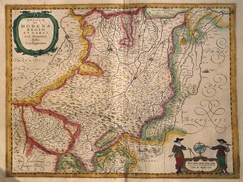 Giclee Print: Map of Modena from Theatrum Civitatum Et Admirandorum Italiae: 12x9in