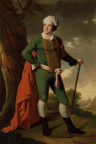 Giclee Print: Portrait of a Man, known as the 'Indian Captain', C.1767 by Joseph Wright of Derby: 18x12in