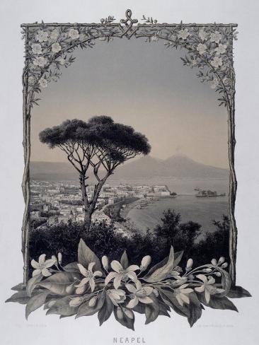 Giclee Print: Bay of Naples, by Anton Hermann Stilke (1803-1860), Italy, 19th Century: 12x9in