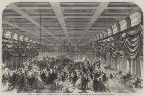 Giclee Print: Ball in Honour of President Lincoln in the Great Hall of the Patent Office at Washington: 18x12in