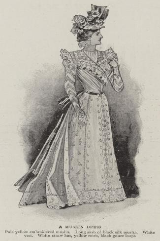 Giclee Print: A Muslin Dress: 18x12in