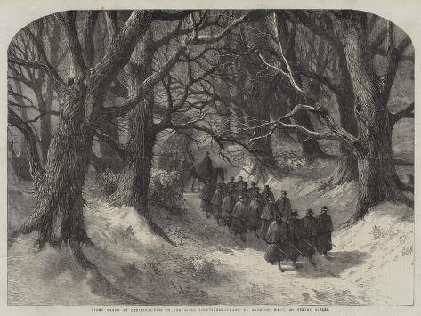 Giclee Print: Night March at Christmas-Tide of the Rifle Volunteers, 1st Surrey Rifles by Harrison William Weir: 12x9in