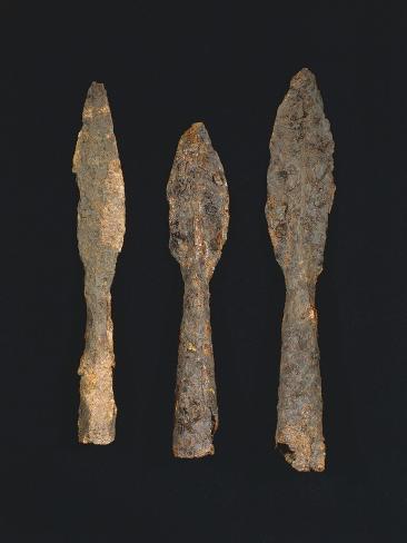 Giclee Print: 6th-7th Century Iron Spearheads, from Benevento, Italy: 12x9in