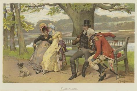 Giclee Print: Flirtation by Henry Gillard Glindoni: 18x12in