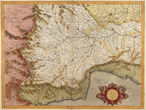 Giclee Print: Piedmont, Monferrato and Liguria Regions, Map by Gerhard Kremer: 12x9in