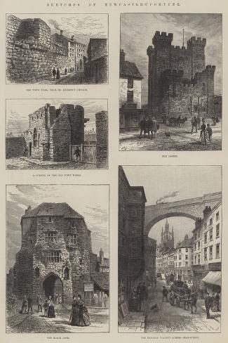 Giclee Print: Sketches of Newcastle-Upon-Tyne by Alfred Robert Quinton: 18x12in