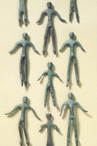 Giclee Print: Schematic Figurines. Bronze Artifacts from Votive Objects from Monte Capra: 18x12in