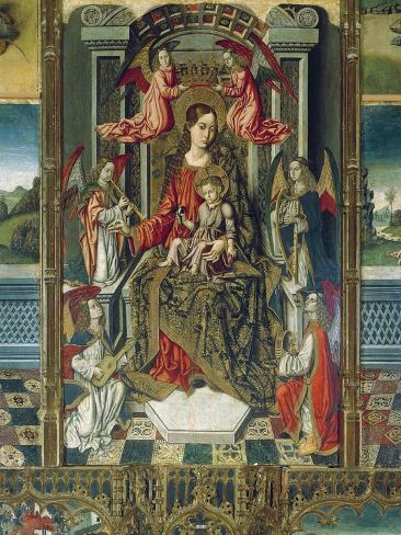 Giclee Print: Madonna Enthroned with Child: 12x9in