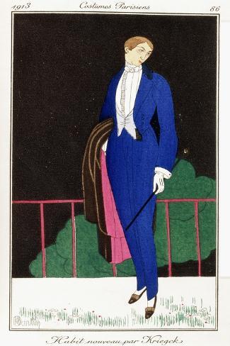 Giclee Print: Parisian Clothing: New Frock Coat by Kriegk, 1913 by Charles Martin: 18x12in