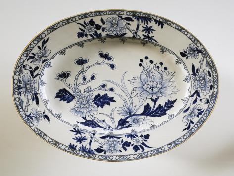 Giclee Print: Oval Tray with Rich Floral Decorations: 12x9in