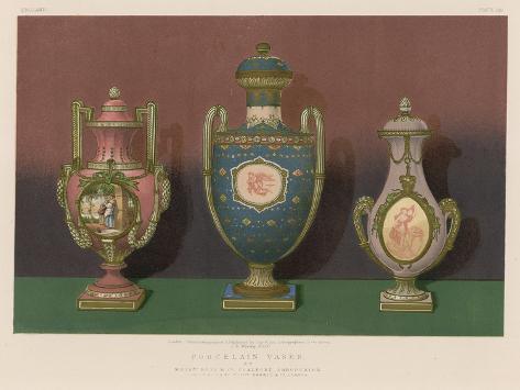 Giclee Print: Porcelain Vases by Messrs Rose and Co, Coalport, Shropshire: 12x9in