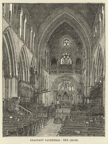 Giclee Print: Llandaff Cathedral, the Choir: 12x9in