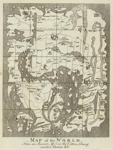 Giclee Print: Map of the World: 12x9in