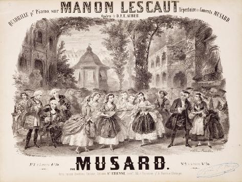 Giclee Print: Frontispiece of Adaptation for Piano of Opera Manon Lescaut: 12x9in