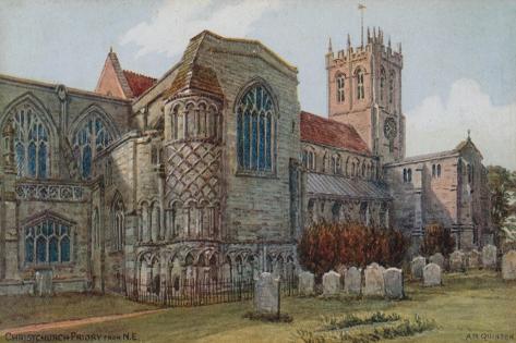 Giclee Print: Christchurch Priory from N E by Alfred Robert Quinton: 18x12in